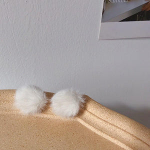 [Clearance] Fur Stud Earrings - Hypoallergenic - Abbott Atelier