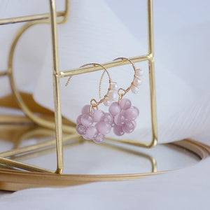 [Clearance] Grape Earrings - Cat's Eye Stone - Abbott Atelier