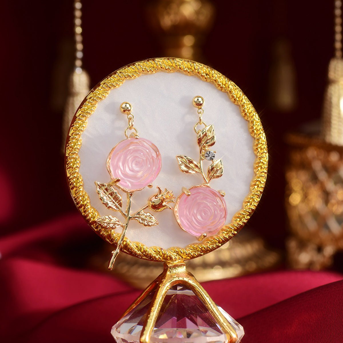 [Clearance] Pink Rose Earrings - Hypoallergenic - Abbott Atelier