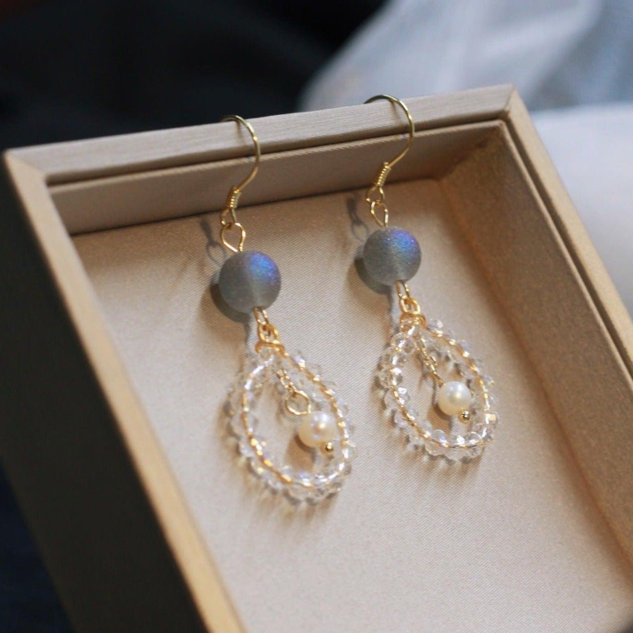 Crystal Teardrop Earrings - Hypoallergenic - Abbott Atelier