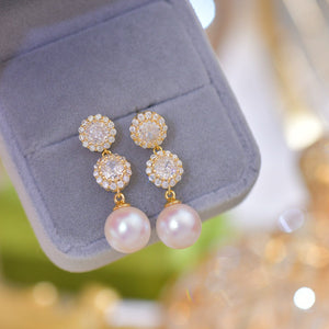 Diamond Pearl Earrings - Hypoallergenic - Abbott Atelier