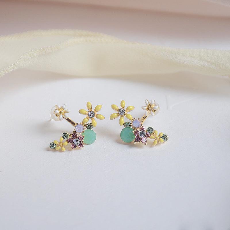 Floral Earrings (Purple/Yellow) - Hypoallergenic - Abbott Atelier