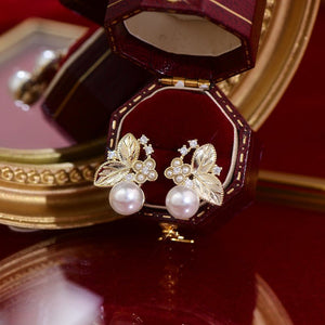 Floral Pearl Earrings - Hypoallergenic - Abbott Atelier