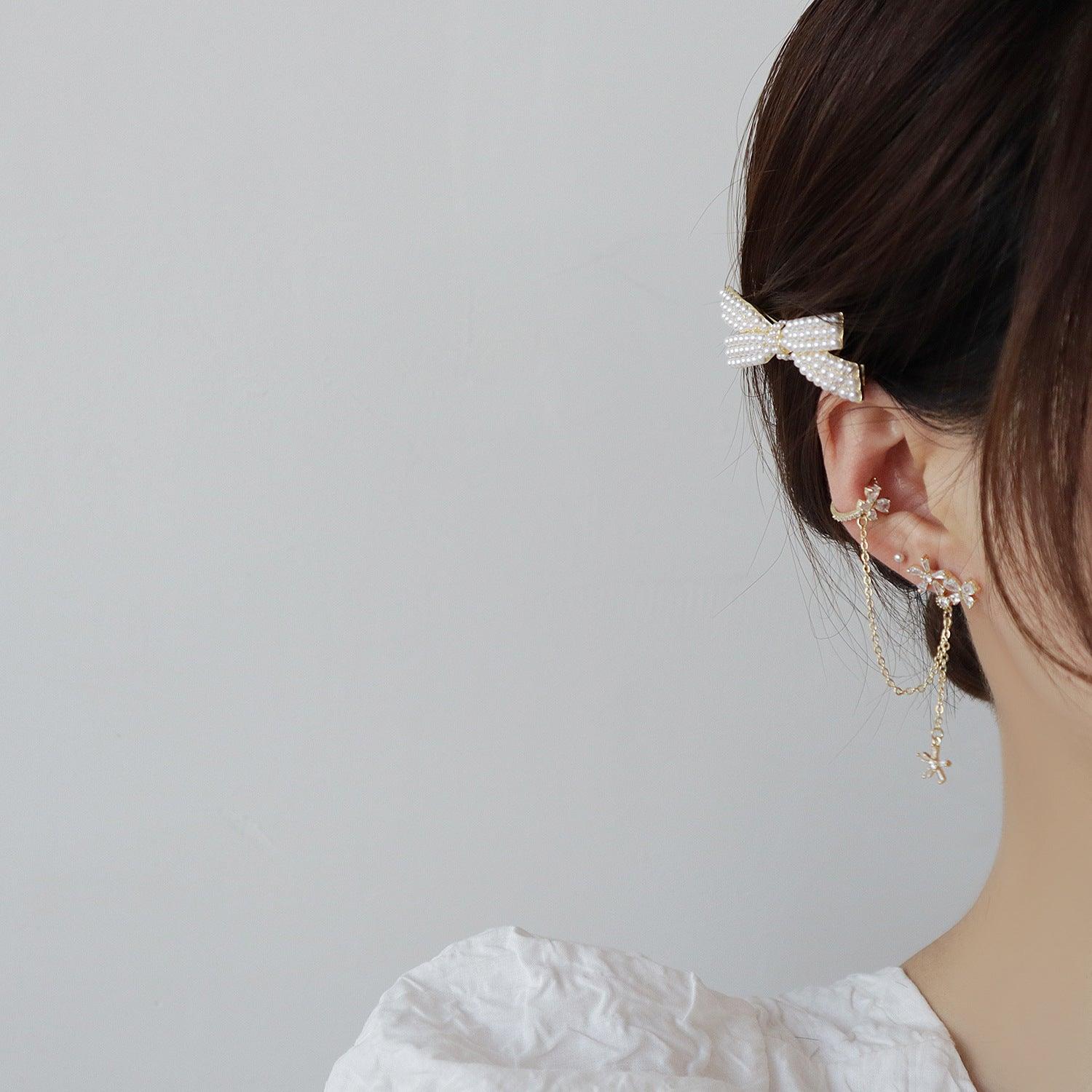 Flower & Butterfly Ear Cuff - Hypoallergenic - Abbott Atelier