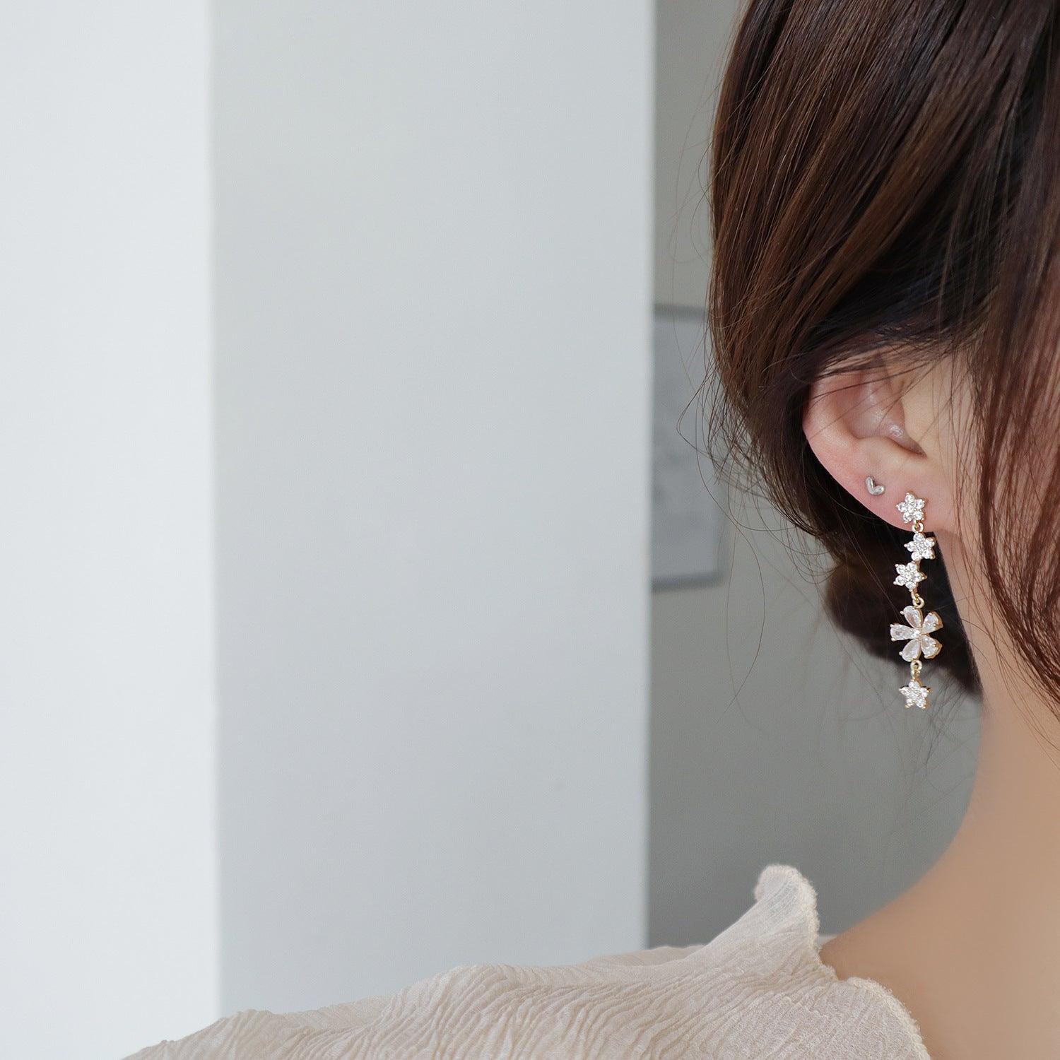 Flower Drop Earrings - Elena - Hypoallergenic - Abbott Atelier