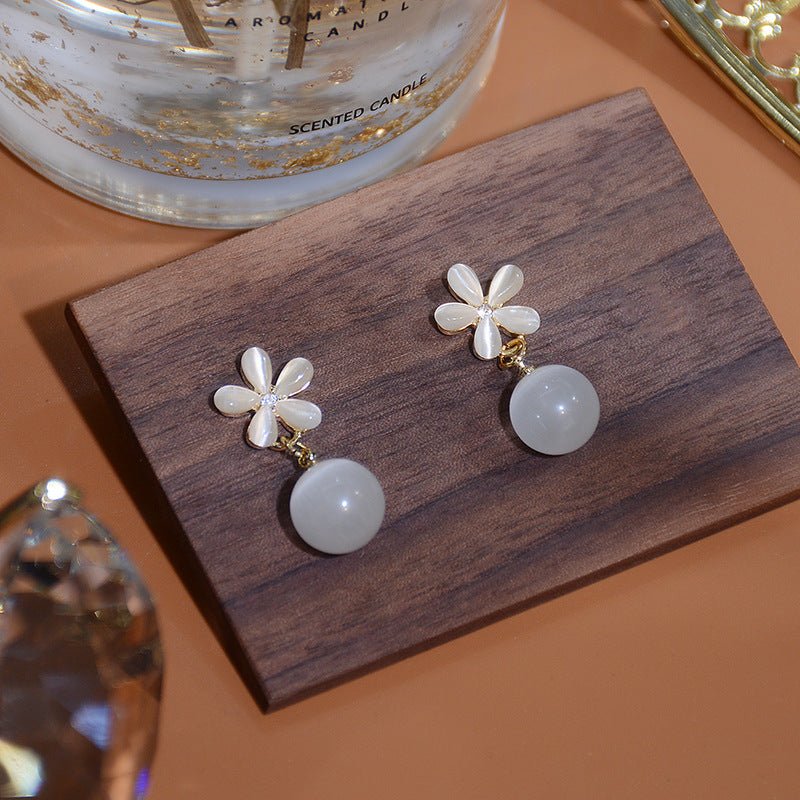 Flower Drop Earrings - Rainey - Gold - Plated - Abbott Atelier