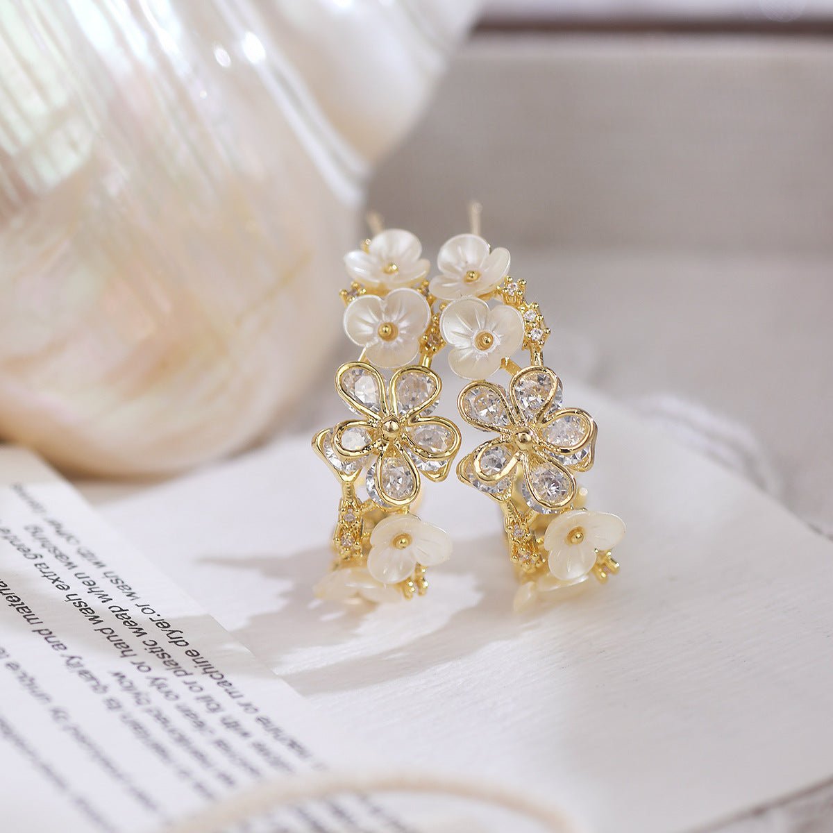 Flower Hoop Earrings - Florrie - Hypoallergenic - Abbott Atelier