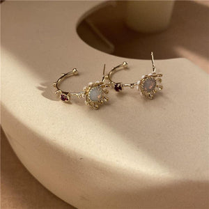 Flower Hoop Earrings - Hypoallergenic - Abbott Atelier