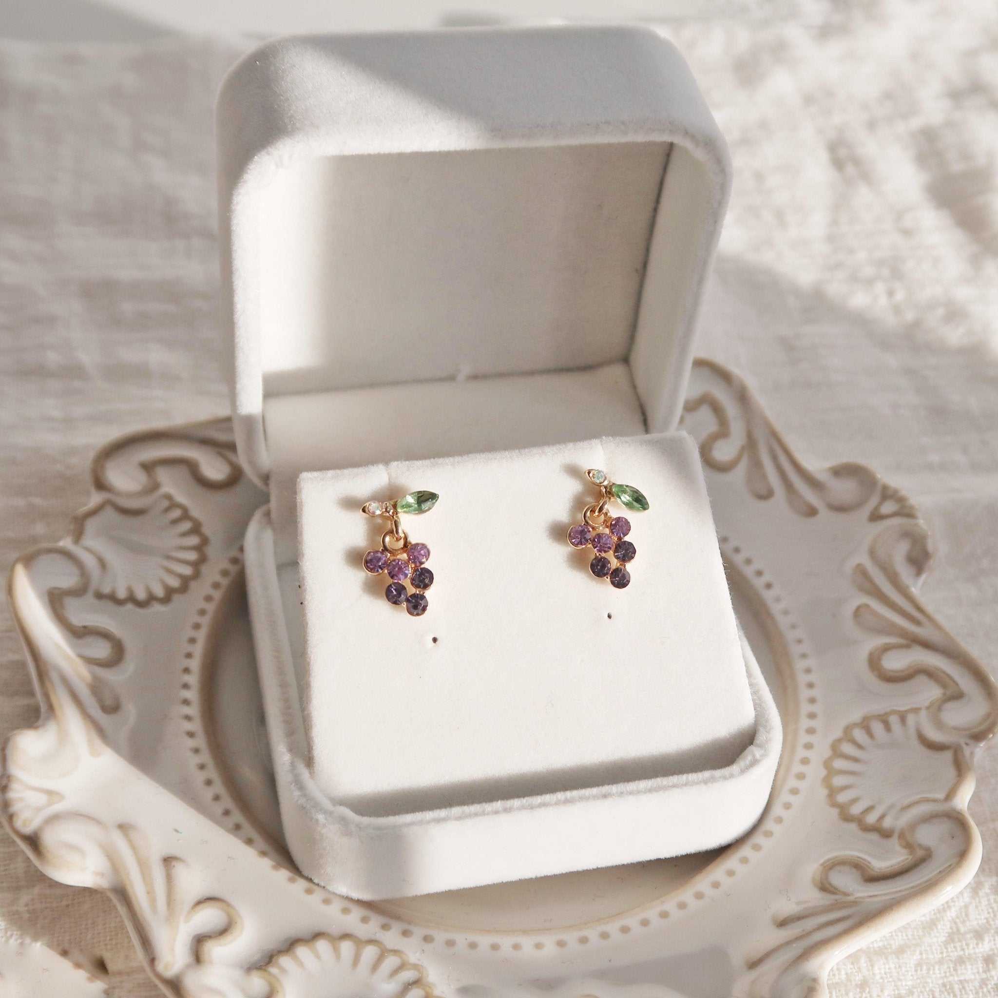 Grape Stud Earrings - Sterling Silver Posts - Abbott Atelier