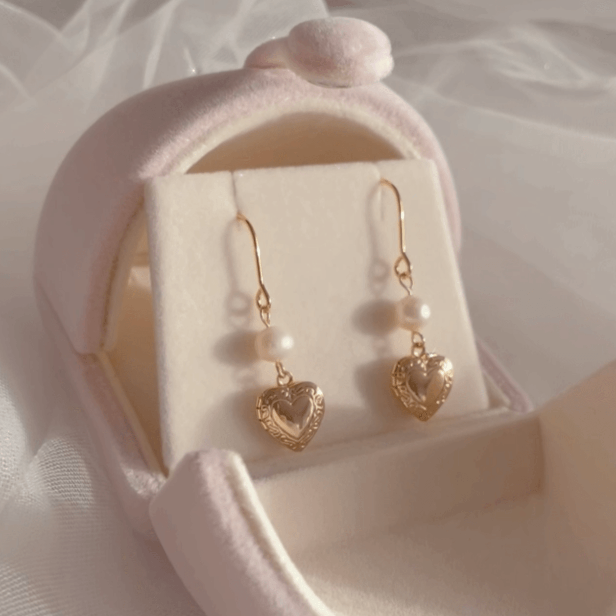 Heart Locket Earrings - Hypoallergenic - Abbott Atelier