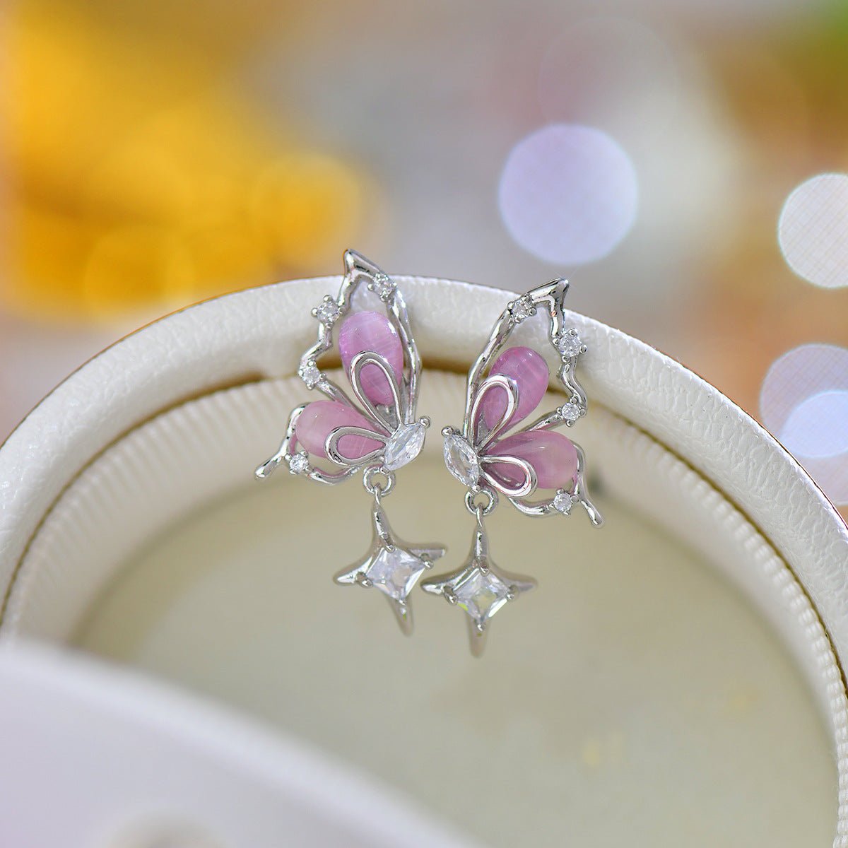 Lilac Butterfly Earrings - Hypoallergenic - Abbott Atelier