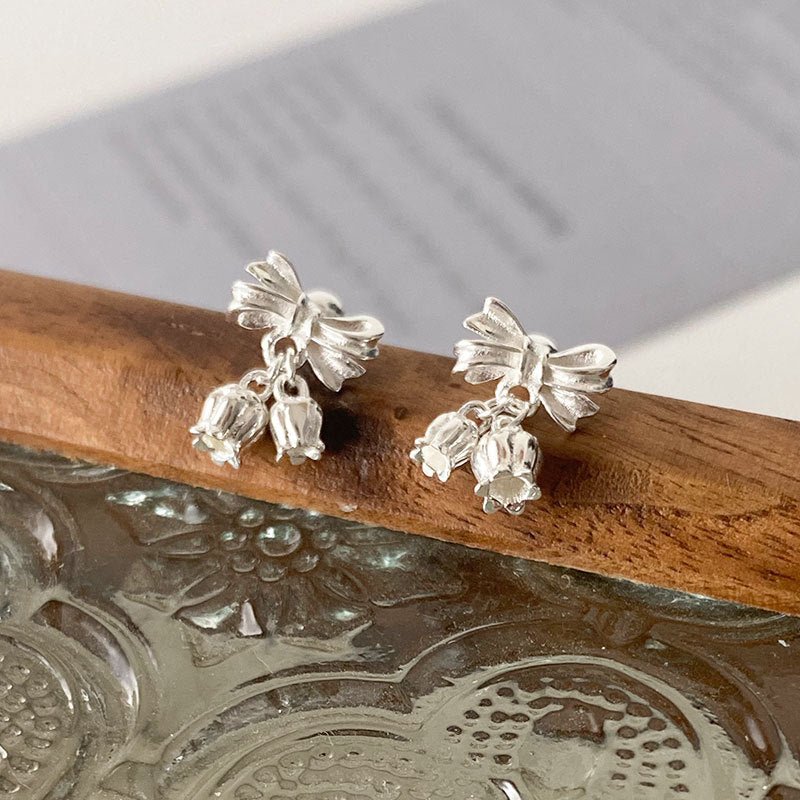 Lily of the Valley Earrings (Solid Silver) - Hypoallergenic - Abbott Atelier