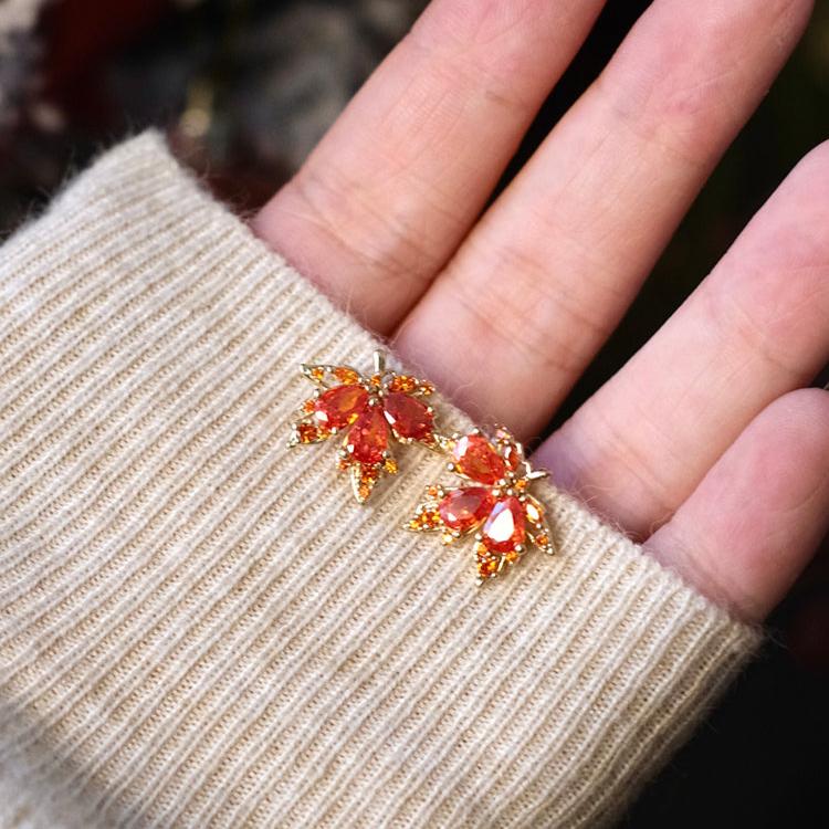 Maple Leaf Stud Earrings - Hypoallergenic - Abbott Atelier