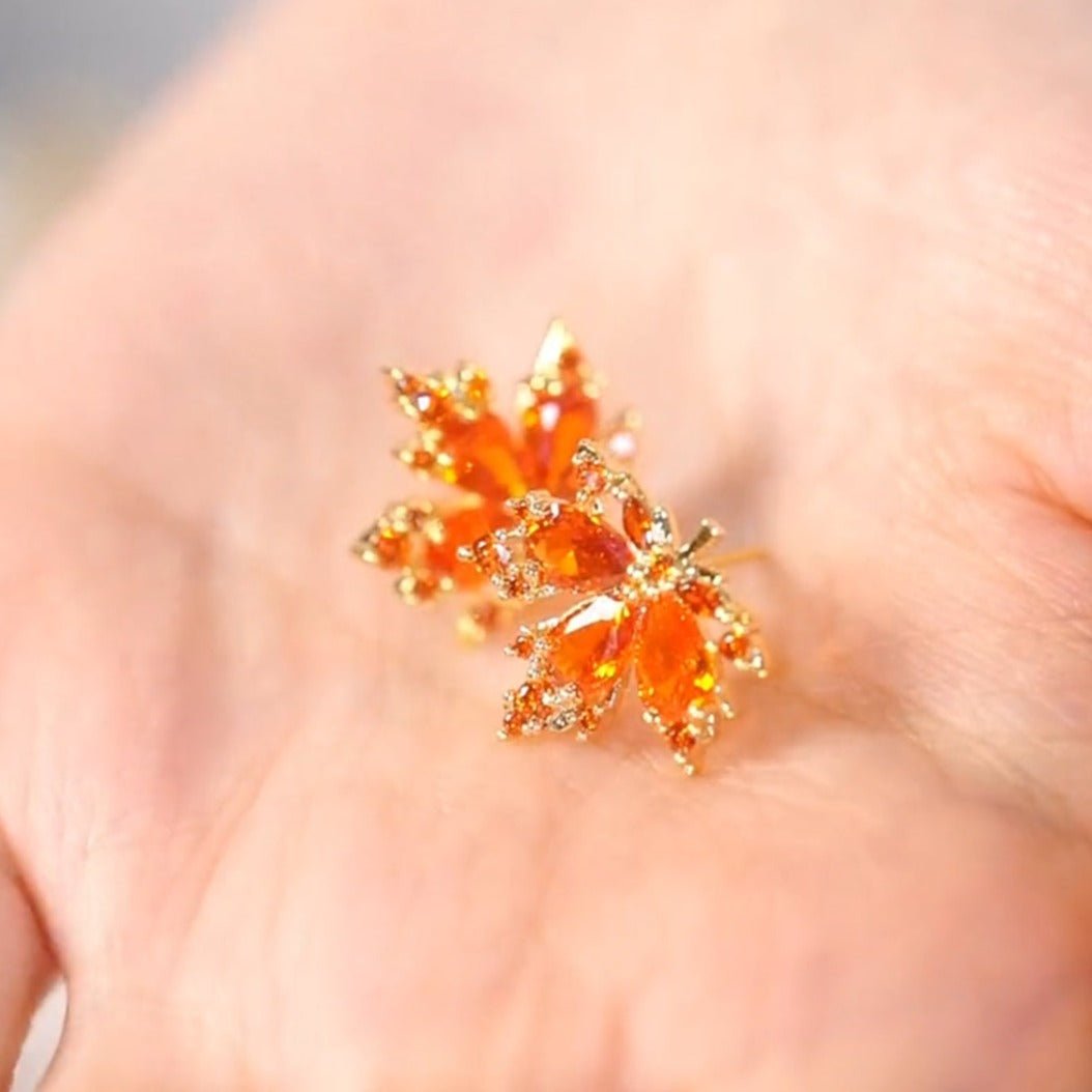 Maple Leaf Stud Earrings - Hypoallergenic - Abbott Atelier