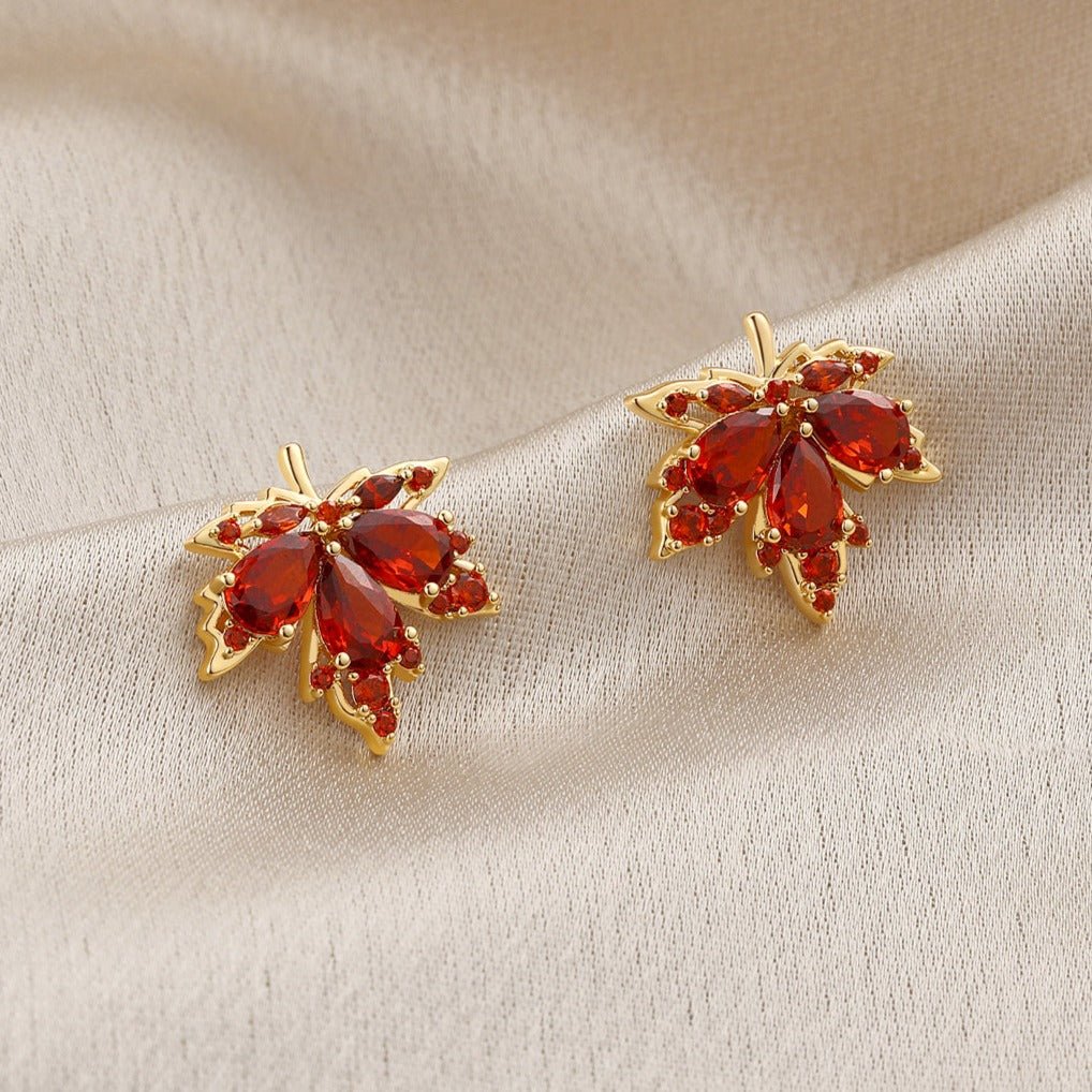 Maple Leaf Stud Earrings - Hypoallergenic - Abbott Atelier