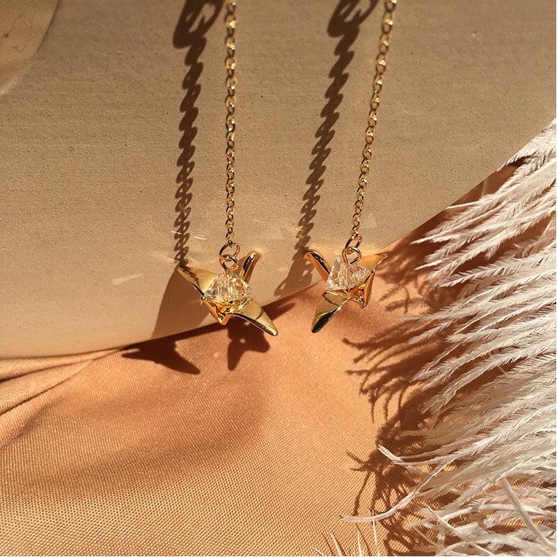 Paper Crane Earrings - Gold - Filled - Abbott Atelier