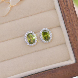 Peridot Baroque Stud Earrings - Hypoallergenic - Abbott Atelier