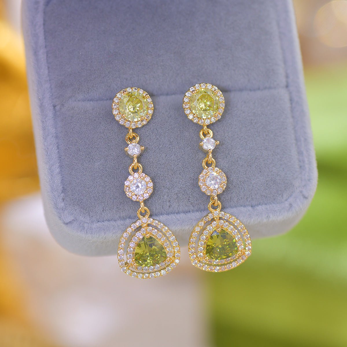 Peridot Drop Earrings - Hypoallergenic - Abbott Atelier