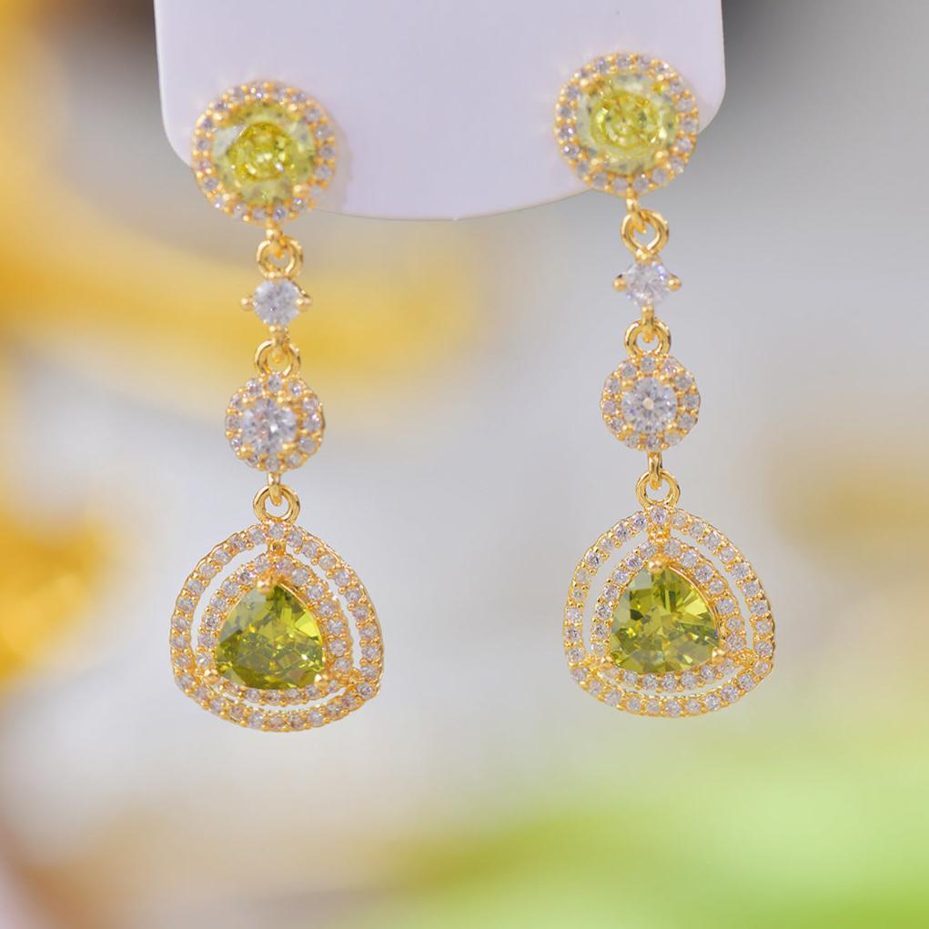 Peridot Drop Earrings - Hypoallergenic - Abbott Atelier