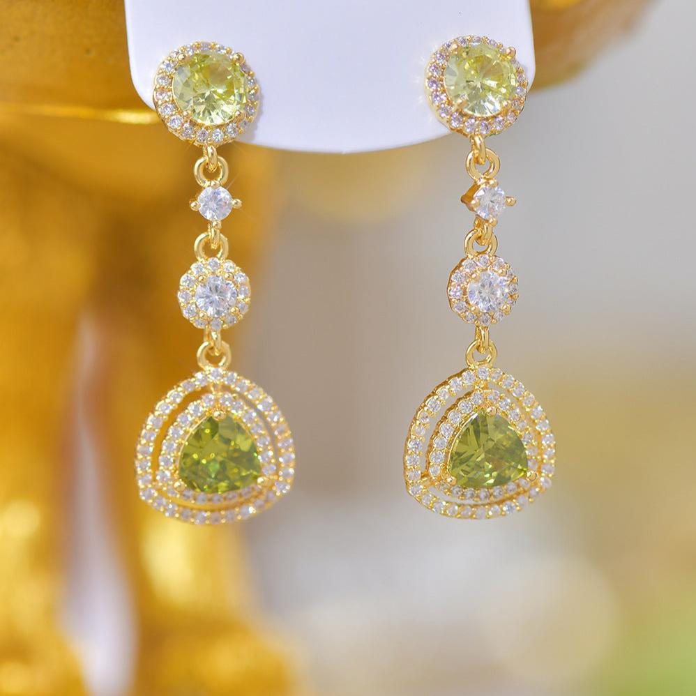 Peridot Drop Earrings - Hypoallergenic - Abbott Atelier