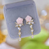 Pink Rose Drop Earrings - Talia - Hypoallergenic - Abbott Atelier