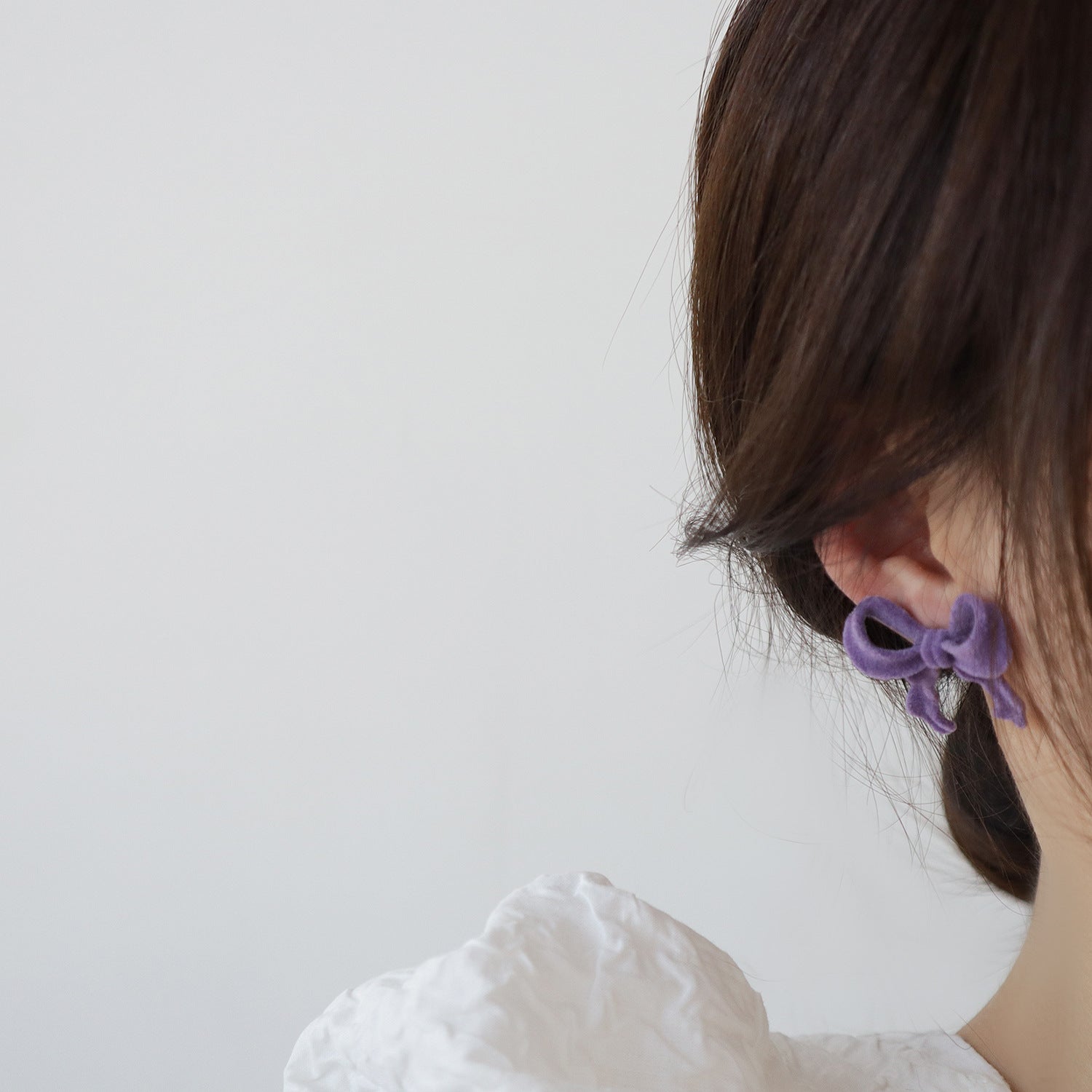 Purple Bow Earrings - Hypoallergenic - Abbott Atelier