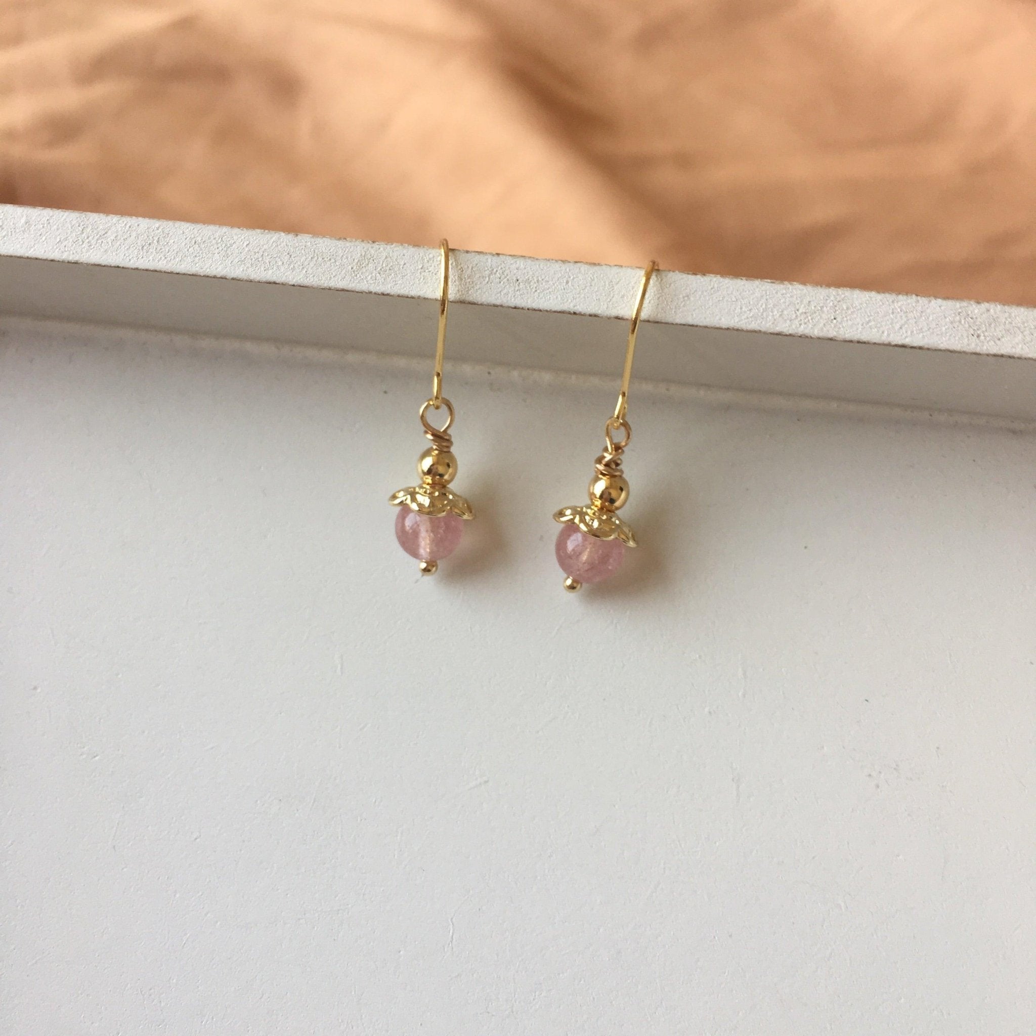 Rose Quartz Earrings - Hypoallergenic - Abbott Atelier