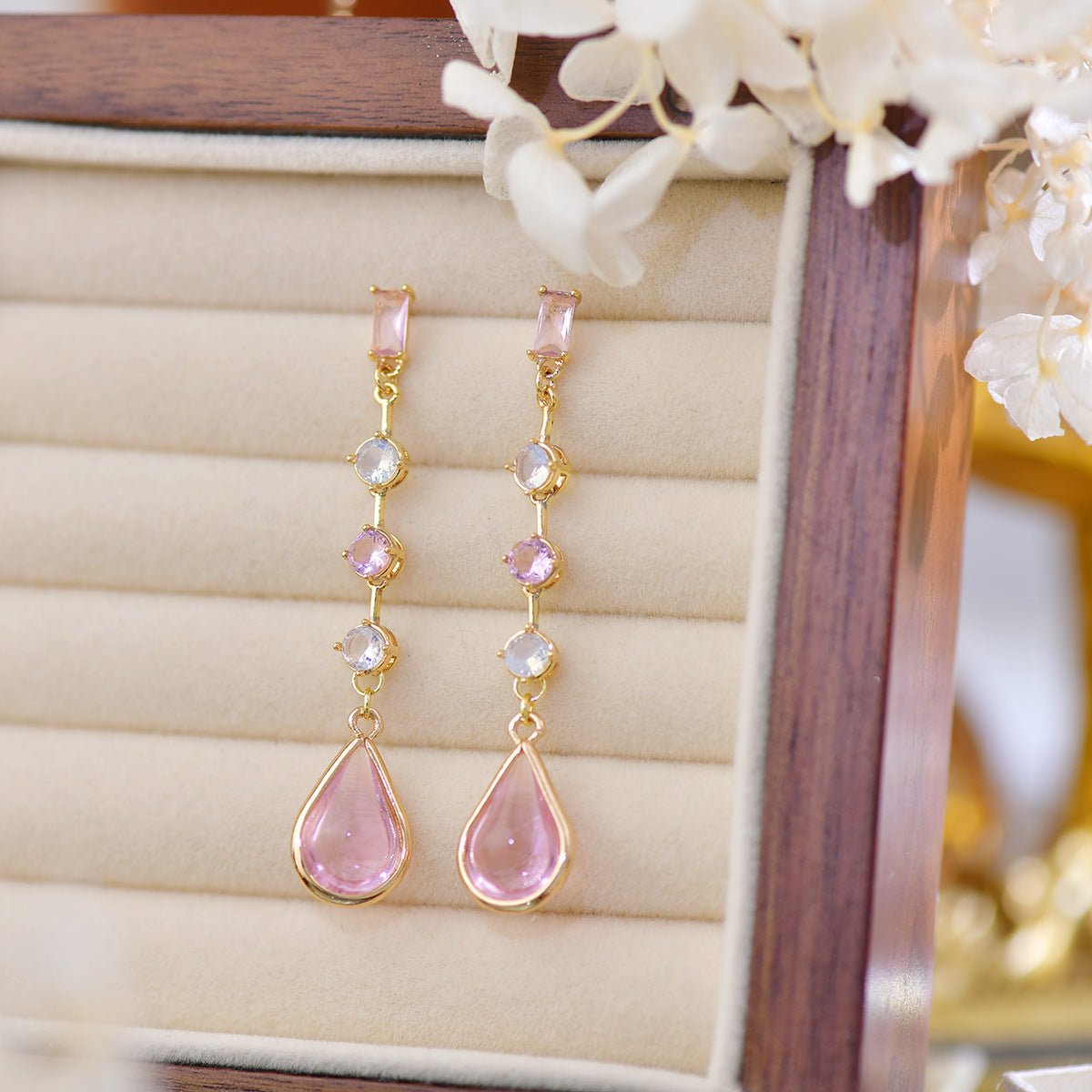 Rosewater Drop Earrings - Hypoallergenic - Abbott Atelier