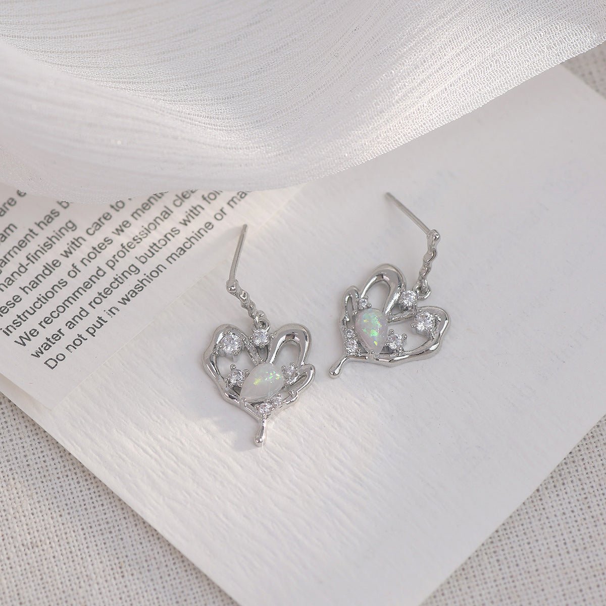 Silver Heart Earrings - Maya - Hypoallergenic - Abbott Atelier