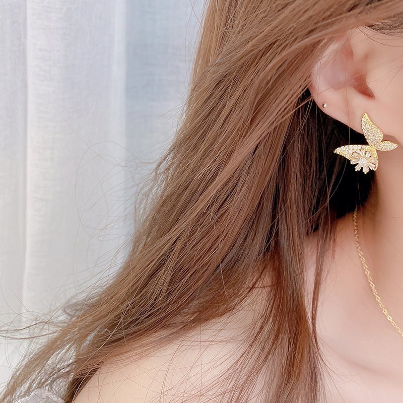 Spinning Butterfly Collection (Ring/Earrings/Necklace) - Gold - Plated - Abbott Atelier