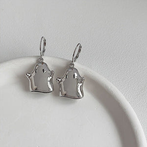 Spooky Ghost Huggie Earrings - Gold Plated - Abbott Atelier