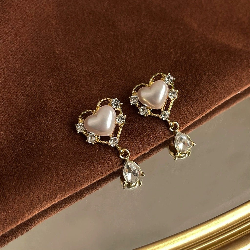 Vintage Heart Earrings - Carol - Hypoallergenic - Abbott Atelier