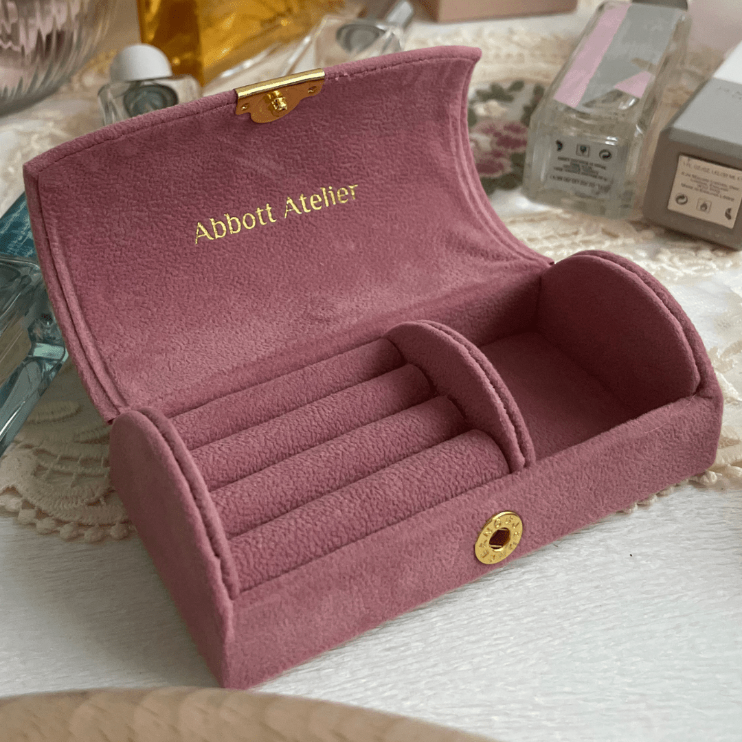 Vintage Jewelry Box (Pink/Purple) - Vegan Suede - Abbott Atelier