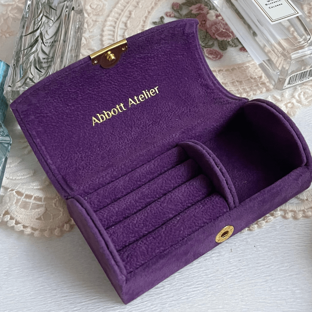 Vintage Jewelry Box (Pink/Purple) - Vegan Suede - Abbott Atelier